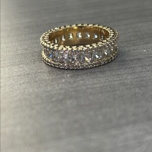 ✨💍 Size 7 Princess Cut Eternity Band | 18K Gold Filled | AAA CZ Pave Ring | NWOT
